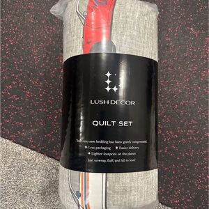 Lush Decor Gray and Red Quilt Set - Stylish Home Bedding